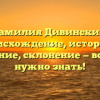 Фамилия Дивинский: происхождение, история и значение, склонение — все, что нужно знать!