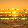 Фамилия Добросердов: исследование происхождения, истории и значения, а также правильное склонение