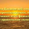 Фамилия Досанов: всё, что нужно знать о происхождении, истории и значении этой фамилии, а также правильном склонении
