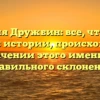 Фамилия Дружбин: все, что нужно знать об истории, происхождении и значении этого имени для правильного склонения