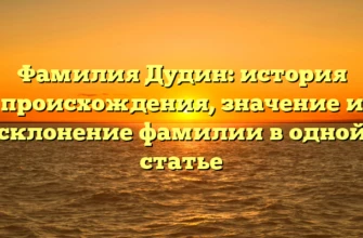 Фамилия Дудин: история происхождения, значение и склонение фамилии в одной статье