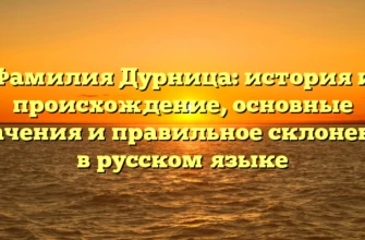Фамилия Дурница: история и происхождение, основные значения и правильное склонение в русском языке