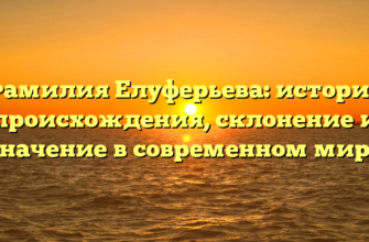 Фамилия Елуферьева: история происхождения, склонение и значение в современном мире Фамилия Елуферьева: история происхождения, склонение и значение в современном мире
