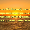 Фамилия Кайд: всё, что нужно знать о происхождении, истории и значении этой фамилии, а также как правильно склонять её
