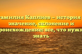 Фамилия Каплиев — история и значение, склонение и происхождение: все, что нужно знать Фамилия Каплиев — история и значение, склонение и происхождение: все, что нужно знать