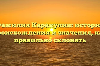 Фамилия Каракулин: история происхождения и значения, как правильно склонять Фамилия Каракулин: история происхождения и значения, как правильно склонять