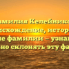 Фамилия Келейников: происхождение, история и значение фамилии — узнайте, как правильно склонять эту фамилию.
