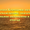 Фамилия Клепцова: история происхождения, значение и правильное склонение в одной статье