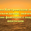 Фамилия Костромских: история происхождения, значение и склонение фамилии с подробным анализом
