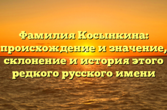 Фамилия Косынкина: происхождение и значение, склонение и история этого редкого русского имени Фамилия Косынкина: происхождение и значение, склонение и история этого редкого русского имени