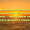 Фамилия Котеняткина: происхождение, значение и склонение — исследуем историю этого редкого имени