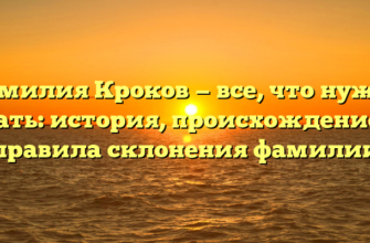 Фамилия Кроков — все, что нужно знать: история, происхождение и правила склонения фамилии Фамилия Кроков — все, что нужно знать: история, происхождение и правила склонения фамилии