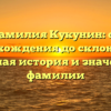 Фамилия Кукунин: от происхождения до склонения – полная история и значение фамилии