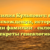 Фамилия Кульпович: все о происхождении, истории и значении фамилии – склонение и секреты генеалогии.