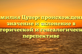 Фамилия Цубер: происхождение, значение и склонение в исторической и генеалогической перспективе Фамилия Цубер: происхождение, значение и склонение в исторической и генеалогической перспективе