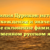 Фамилия Цуриков: история происхождения и значения, а также склонение фамилии в современном русском языке