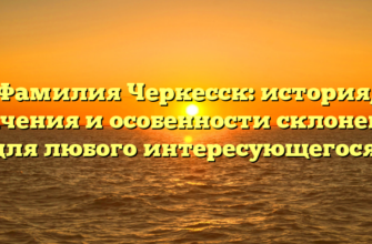 Фамилия Черкесск: история, значения и особенности склонения для любого интересующегося!