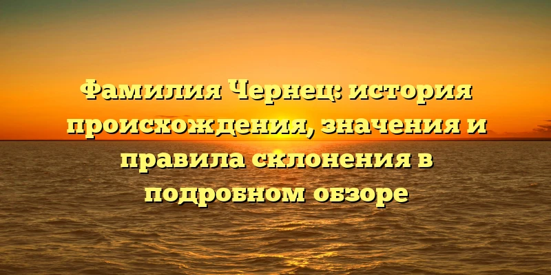 Фамилия Чернец: история происхождения, значения и правила склонения в подробном обзоре Фамилия Чернец: история происхождения, значения и правила склонения в подробном обзоре