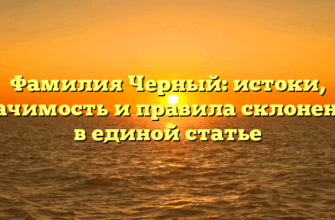 Фамилия Черный: истоки, значимость и правила склонения в единой статье Фамилия Черный: истоки, значимость и правила склонения в единой статье