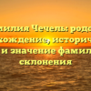 Фамилия Чечель: родовое происхождение, исторический путь и значение фамилии + склонения