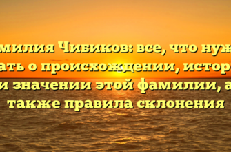 Фамилия Чибиков: все, что нужно знать о происхождении, истории и значении этой фамилии, а также правила склонения Фамилия Чибиков: все, что нужно знать о происхождении, истории и значении этой фамилии, а также правила склонения