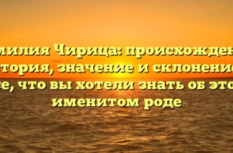 Фамилия Чирица: происхождение, история, значение и склонение — все, что вы хотели знать об этом именитом роде Фамилия Чирица: происхождение, история, значение и склонение — все, что вы хотели знать об этом именитом роде