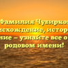 Фамилия Чубирко: происхождение, история и значение — узнайте все о своем родовом имени!