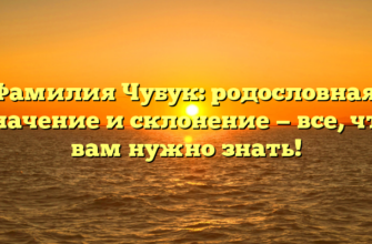 Фамилия Чубук: родословная, значение и склонение — все, что вам нужно знать! Фамилия Чубук: родословная, значение и склонение — все, что вам нужно знать!