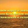 Изучаем корни и значения фамилии Кожаринов: история происхождения и склонения