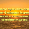 Изучаем происхождение и историю фамилии Керницкий: значение и склонение для семейного древа