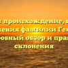 Изучаем происхождение, историю и значения фамилии Гелино — подробный обзор и правила склонения