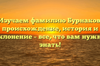 Изучаем фамилию Бурнаков: происхождение, история и склонение – все, что вам нужно знать!