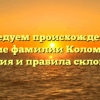 Исследуем происхождение и значение фамилии Коломейцева: история и правила склонения