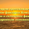 Исследуем происхождение и историю фамилии Комшанов: значение и склонение фамилии с подробным описанием