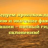 Исследуем происхождение, историю и значение фамилии Галашин — полный гид по склонению!