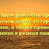 Исследуем фамилию Градин: происхождение, история и значение, а также правильное склонение в разных падежах