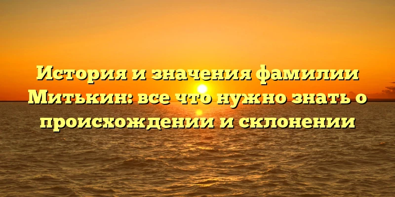 История и значения фамилии Митькин: все что нужно знать о происхождении и склонении История и значения фамилии Митькин: все что нужно знать о происхождении и склонении