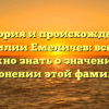 История и происхождение фамилии Емеличев: все, что нужно знать о значении и склонении этой фамилии