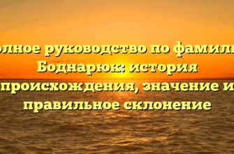 Полное руководство по фамилии Боднарюк: история происхождения, значение и правильное склонение Полное руководство по фамилии Боднарюк: история происхождения, значение и правильное склонение