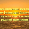 Происхождение, история и значение фамилии Доможилова: все, что нужно знать о склонении редкой фамилии