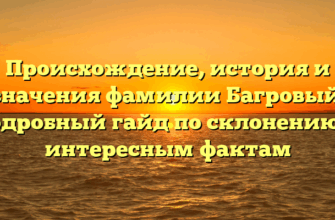 Происхождение, история и значения фамилии Багровый: подробный гайд по склонению и интересным фактам Происхождение, история и значения фамилии Багровый: подробный гайд по склонению и интересным фактам