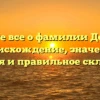 Узнайте все о фамилии Доровин: происхождение, значение, история и правильное склонение