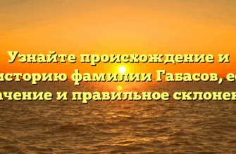 Узнайте происхождение и историю фамилии Габасов, ее значение и правильное склонение Узнайте происхождение и историю фамилии Габасов, ее значение и правильное склонение