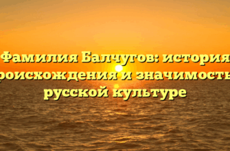 Фамилия Балчугов: история происхождения и значимость в русской культуре Фамилия Балчугов: история происхождения и значимость в русской культуре