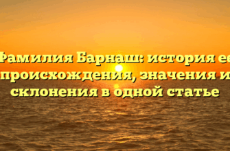 Фамилия Барнаш: история ее происхождения, значения и склонения в одной статье Фамилия Барнаш: история ее происхождения, значения и склонения в одной статье