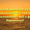 Фамилия Баровская: история, происхождение и значение, полное склонение — всё о фамилии Баровская!