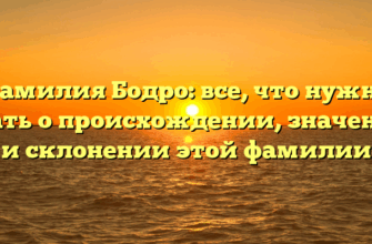 Фамилия Бодро: все, что нужно знать о происхождении, значении и склонении этой фамилии Фамилия Бодро: все, что нужно знать о происхождении, значении и склонении этой фамилии