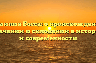 Фамилия Босса: о происхождении, значении и склонении в истории и современности Фамилия Босса: о происхождении, значении и склонении в истории и современности