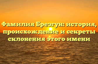 Фамилия Брезгун: история, происхождение и секреты склонения этого имени Фамилия Брезгун: история, происхождение и секреты склонения этого имени