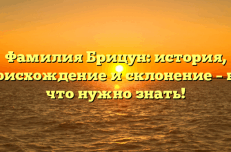 Фамилия Брицун: история, происхождение и склонение – всё, что нужно знать! Фамилия Брицун: история, происхождение и склонение – всё, что нужно знать!